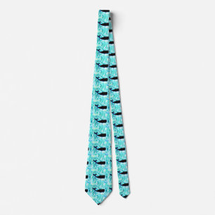 underwater swimming whales blue Thunder_Cove Tie