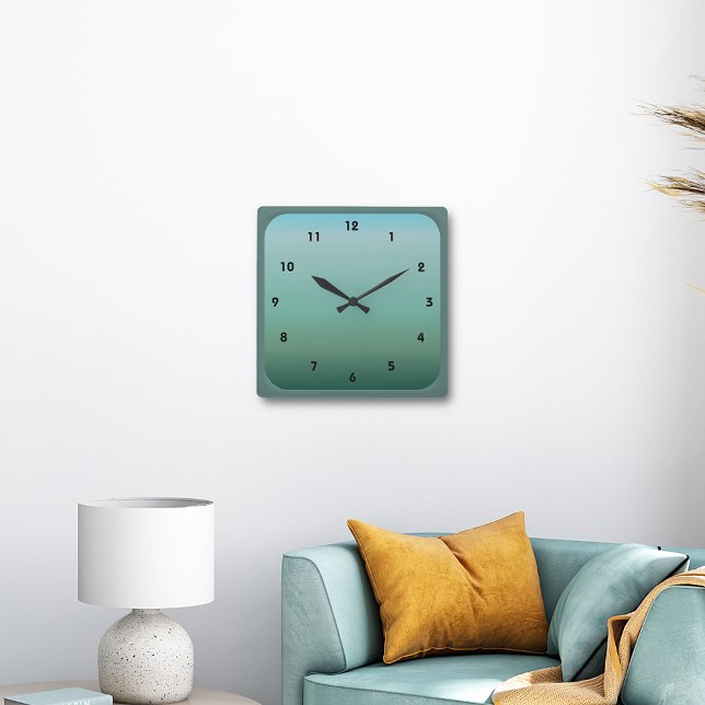Underwater Teal Square Wall Clock (Creator Uploaded)