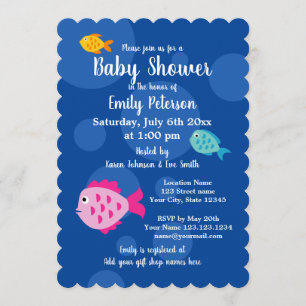 Underwater theme baby shower invitations