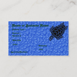 Underwater Tribal Sea Turtle Profile Card