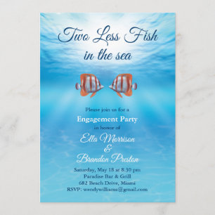Underwater Two Less Fish in the Sea Engagement Invitation
