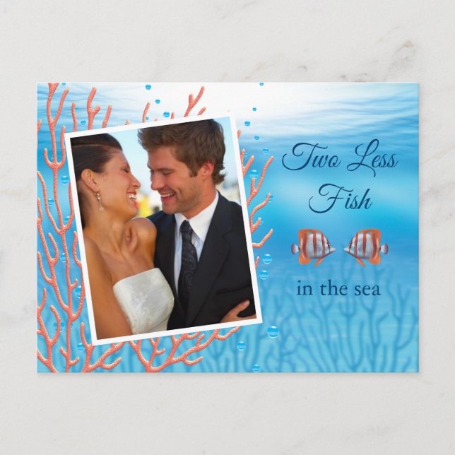 Underwater Two Less Fish in the Sea Save the Date Postcard (Front)