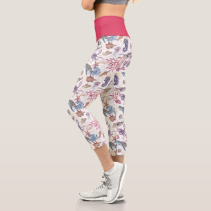 Underwater Watercolor Composition Series Design 1 Capri Leggings