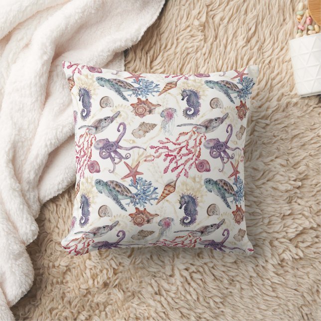 Underwater Watercolor Composition Series Design 1  Cushion (Blanket)