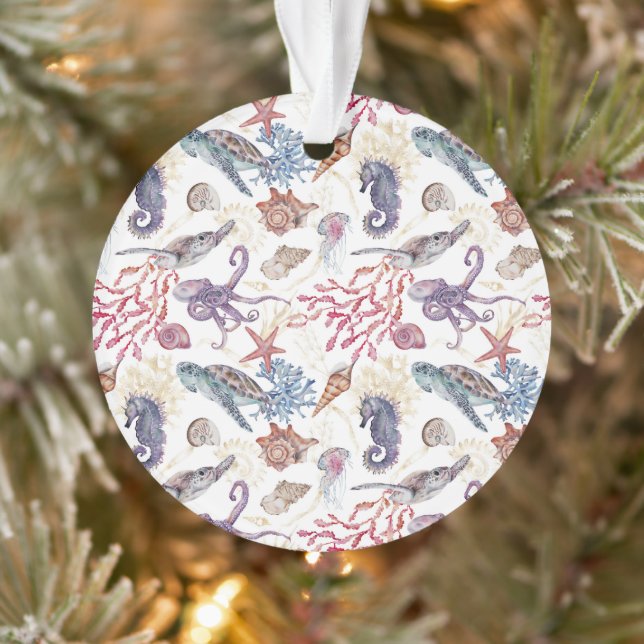 Underwater Watercolor Composition Series Design 1  Ornament (Tree)