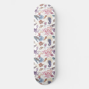 Underwater Watercolor Composition Series Design 1  Skateboard