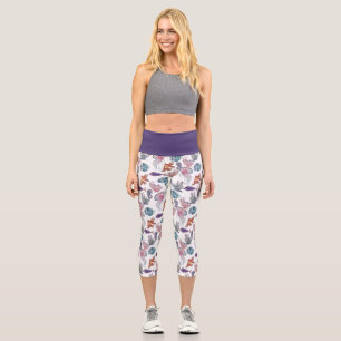 Underwater Watercolor Composition Series Design 2 Capri Leggings