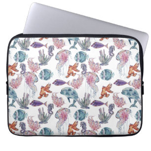 Underwater Watercolor Composition Series Design 2  Laptop Sleeve