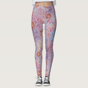 Underwater Watercolor Composition Series Design 3  Leggings