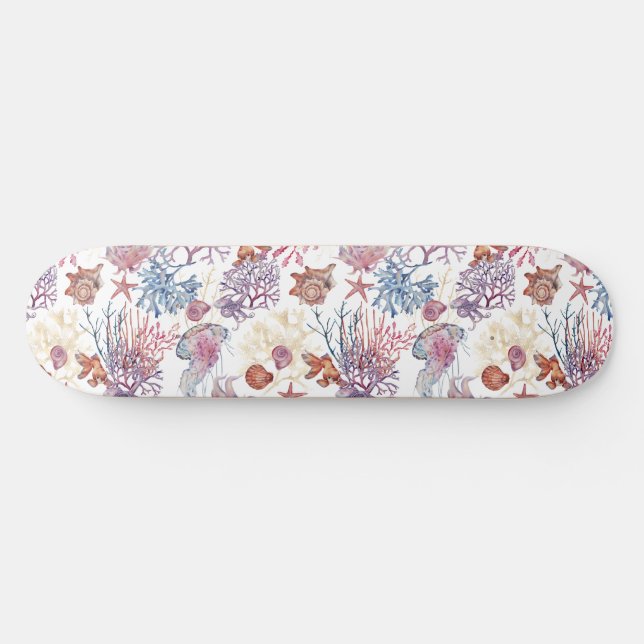 Underwater Watercolor Composition Series Design 3  Skateboard (Horz)