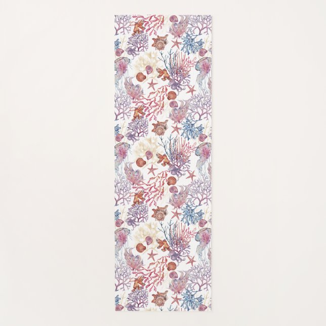 Underwater Watercolor Composition Series Design 3  Yoga Mat (Front)