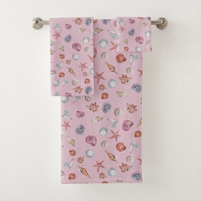 Underwater Watercolor Composition Series Design 4  Bath Towel Set (Insitu)
