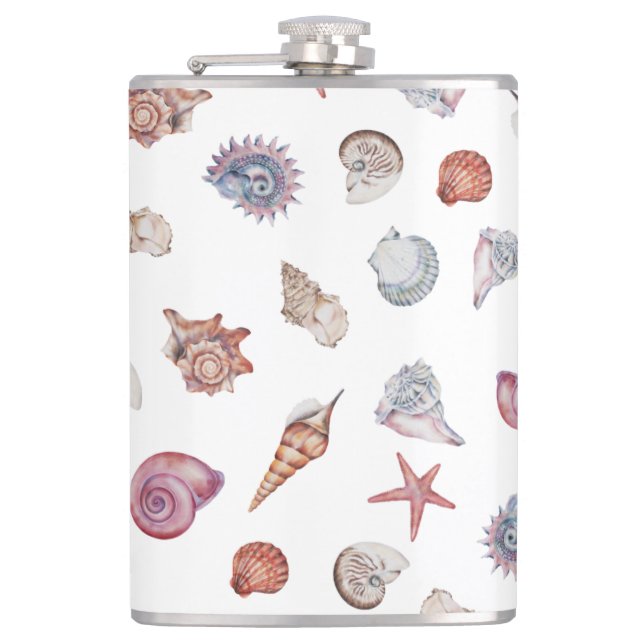 Underwater Watercolor Composition Series Design 4  Hip Flask (Front)