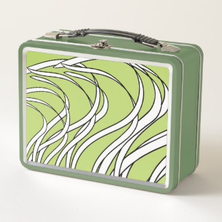 Underwater Wave lime green Metal Lunch Box