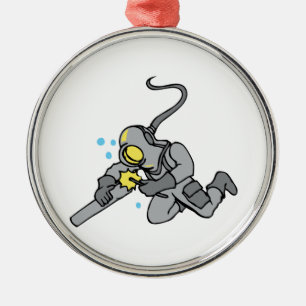 Underwater Welder Metal Tree Decoration