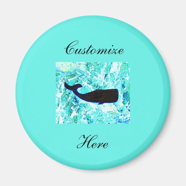 underwater whale swimming Thunder_Cove Magnet (Front)