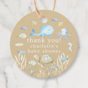 Underwater Whimsy Baby Shower Favour Tags