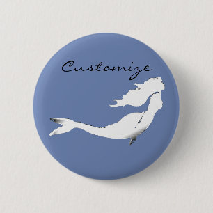 Underwater White Mermaid Swimming Thunder_Cove 6 Cm Round Badge