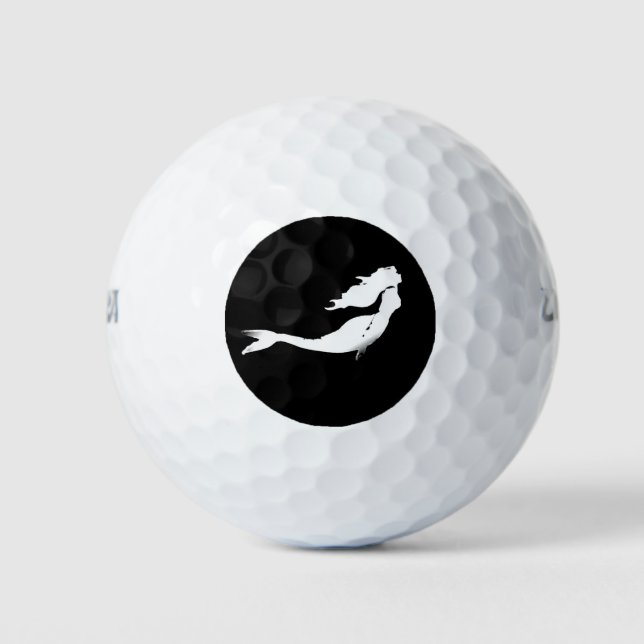Underwater White Mermaid Swimming Thunder_Cove Golf Balls (Front)