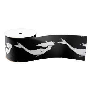 Underwater White Mermaid Swimming Thunder_Cove Grosgrain Ribbon