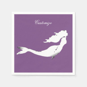 Underwater White Mermaid Swimming Thunder_Cove Napkin