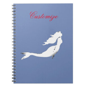 Underwater White Mermaid Swimming Thunder_Cove Notebook