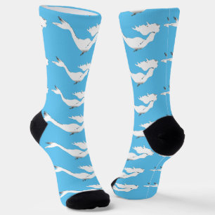 Underwater White Mermaid Swimming Thunder_Cove Socks