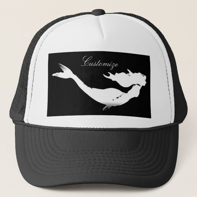 Underwater White Mermaid Swimming Thunder_Cove Trucker Hat (Front)