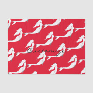 Underwater White Mermaid Swimming Tissue Paper