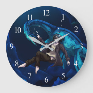 Underwater with a Plesiosaurus Large Clock