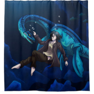 Underwater with a Plesiosaurus Shower Curtain