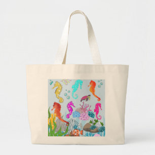 Underwater Wonder Seahorse Splendor Carryall  Large Tote Bag