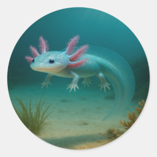 Underwater Wonder: The Axolotl Classic Round Sticker