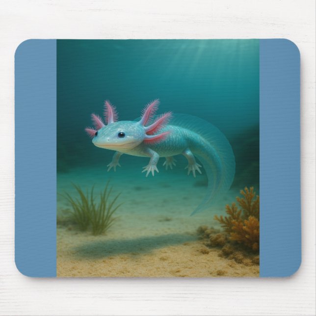 Underwater Wonder: The Axolotl Mouse Mat (Front)