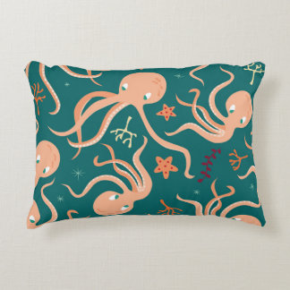 Underwater Wonders: Octopus Starfish Dance Decorative Cushion