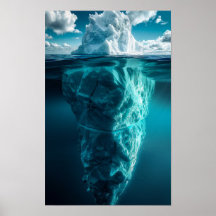 Underwater World: Captivating Iceberg Photography  Poster
