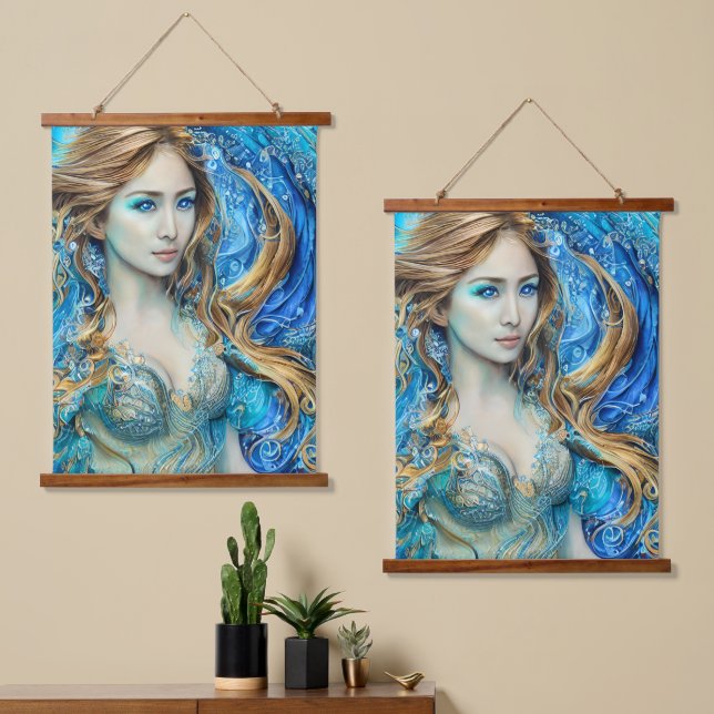 Underwater World Goddess Abstract Fantasy Art  Hanging Tapestry (Asymmetrical)