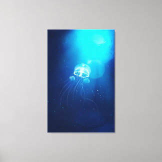 Underwater World Ocean Jellyfish Canvas Print