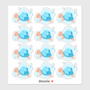 Underwater world. Ocean life. Cute sea ​​turtle