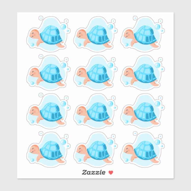 Underwater world. Ocean life. Cute sea ​​turtle (Sheet)