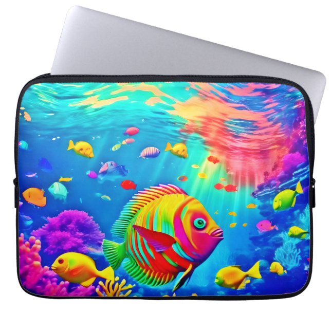 Underwater World of Colour Laptop Sleeve (Front)