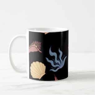 Underwater world seamless pattern in vintage. anim coffee mug