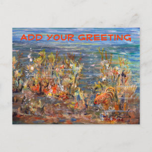 Underwater World Tropical Fish Aquarium Painting Postcard