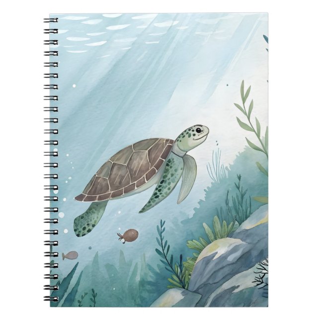 Underwater world with turtle notebook (Front)