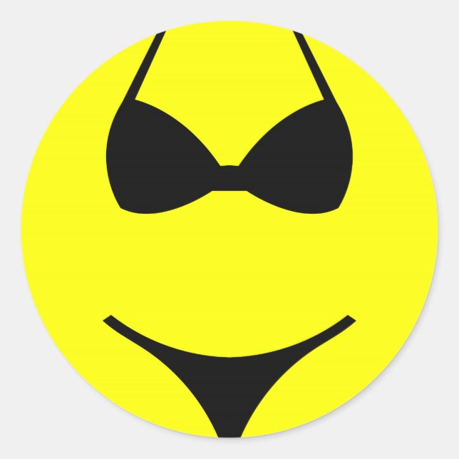 underwear face classic round sticker (Front)