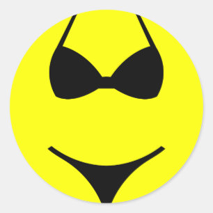 underwear face classic round sticker