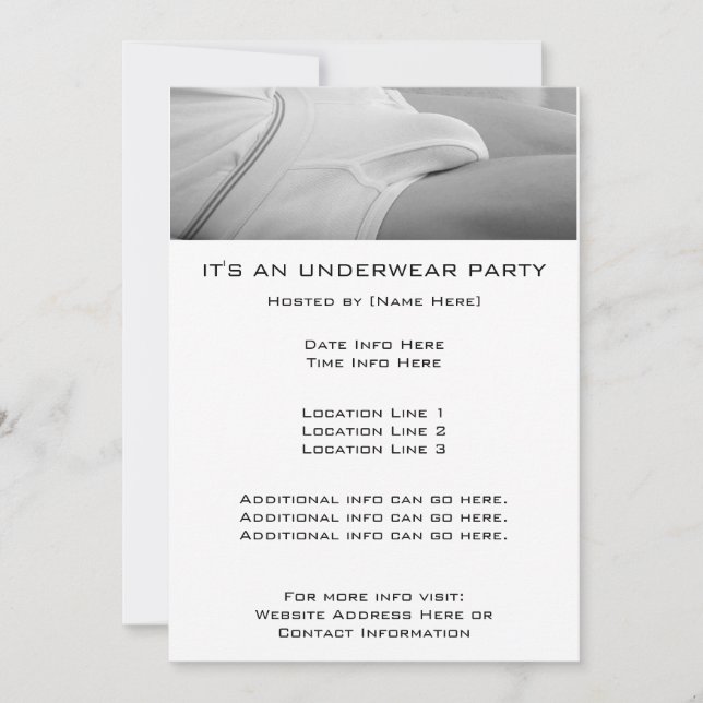 Underwear Party Invitations (Front)