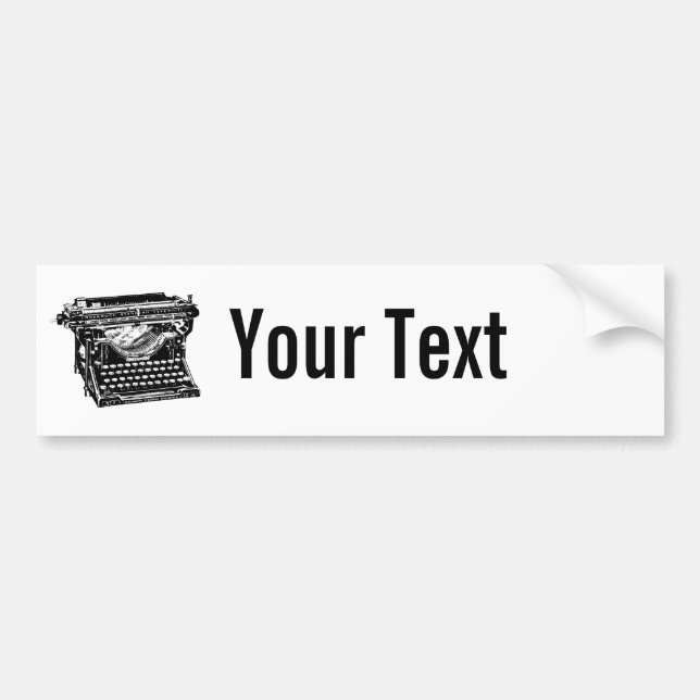 Underwood Typewriter Writer Bumper Sticker (Front)