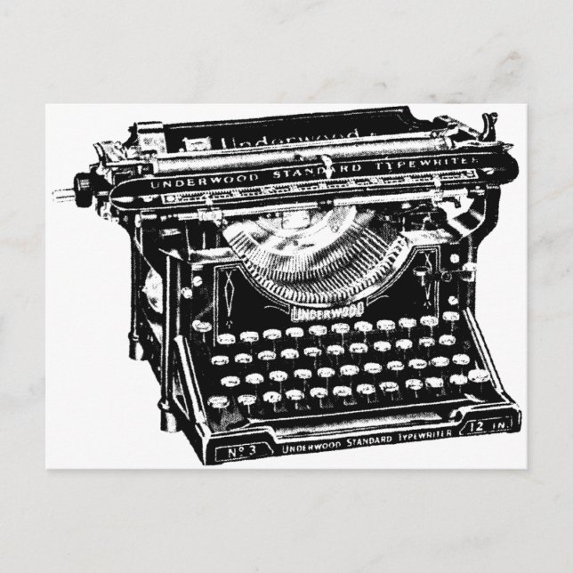 Underwood Typewriter Writer Postcard (Front)