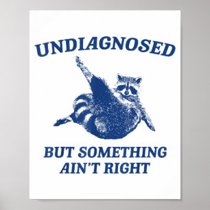 Undiagnosed But Soing Ain't Right Funny Raccoon Me Poster